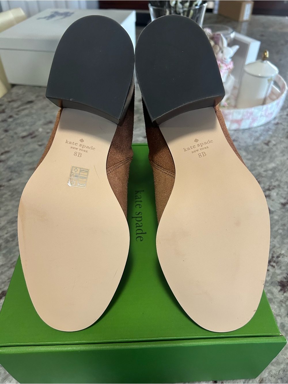 kate spade Phoebe Suede Heeled Booties in Warm Ginger - NIB - Picture 6 of 8